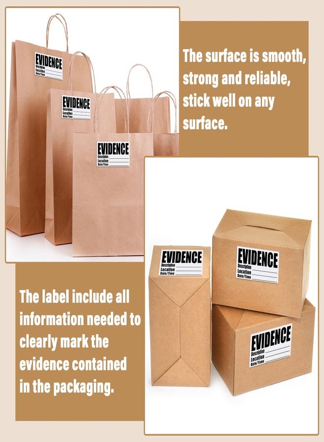 Affrolling 500 Pcs 1.25 * 2.25 Inches Evidence Collection Stickers Adhesive Evidence Labels Stickers Identification Tag for Forensics Investigation Theme Birthday Party - Image 4